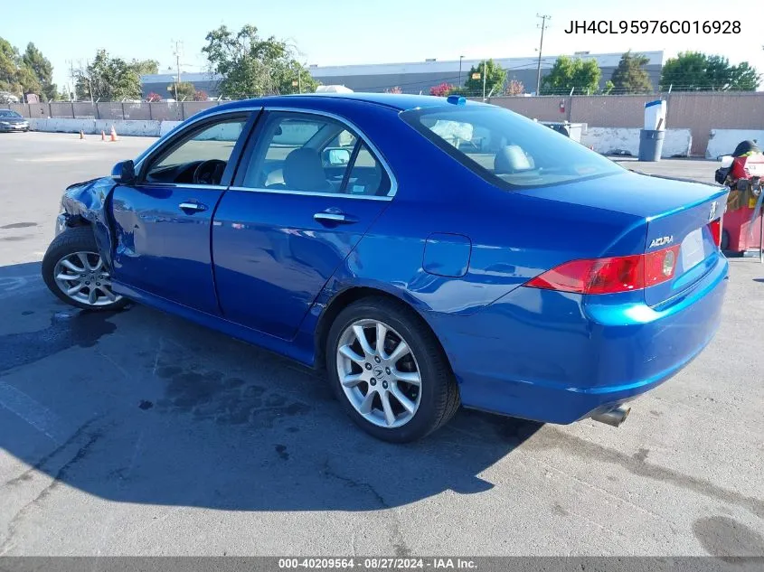 2006 Acura Tsx VIN: JH4CL95976C016928 Lot: 40209564