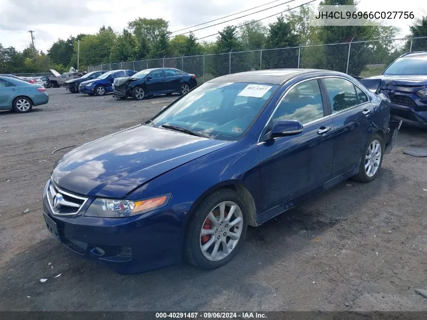 2006 Acura Tsx VIN: JH4CL96966C027756 Lot: 40291457