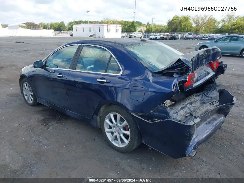 2006 Acura Tsx VIN: JH4CL96966C027756 Lot: 40291457