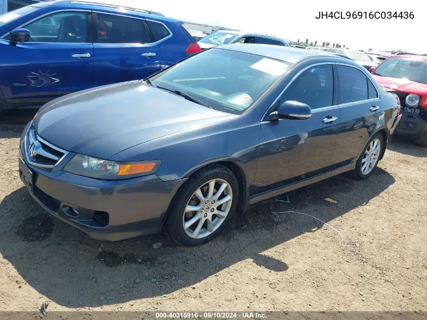 2006 Acura Tsx VIN: JH4CL96916C034436 Lot: 40315916