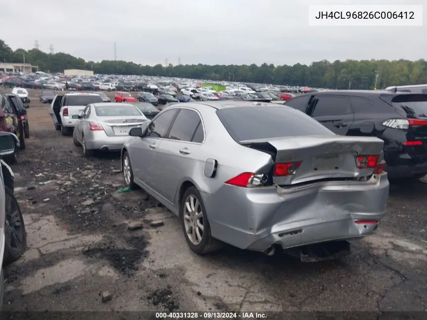 2006 Acura Tsx VIN: JH4CL96826C006412 Lot: 40331328