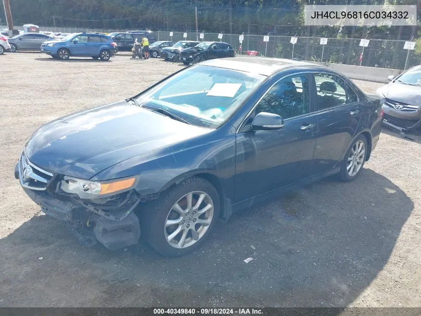 2006 Acura Tsx VIN: JH4CL96816C034332 Lot: 40349840