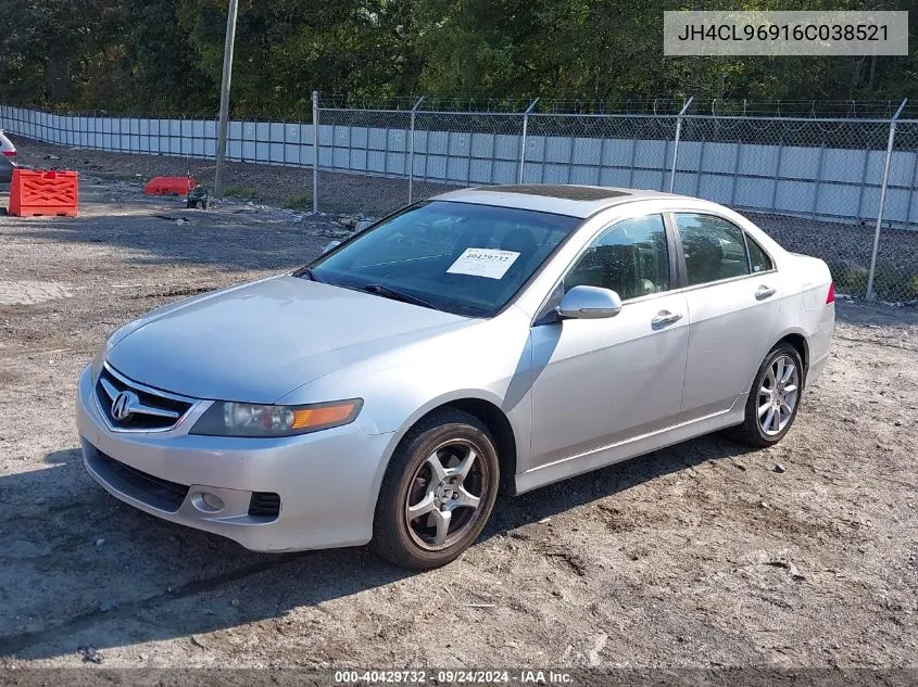 2006 Acura Tsx VIN: JH4CL96916C038521 Lot: 40429732