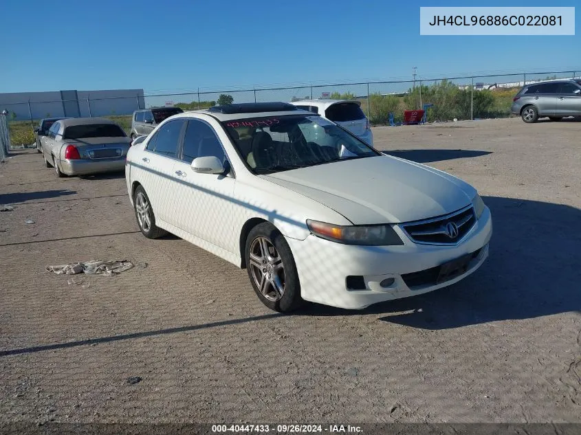 2006 Acura Tsx VIN: JH4CL96886C022081 Lot: 40447433