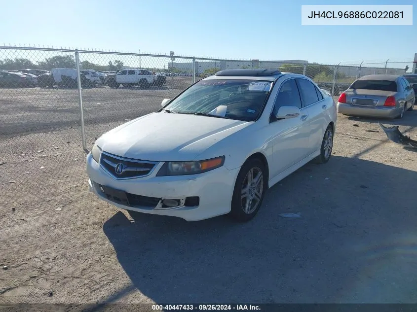 2006 Acura Tsx VIN: JH4CL96886C022081 Lot: 40447433