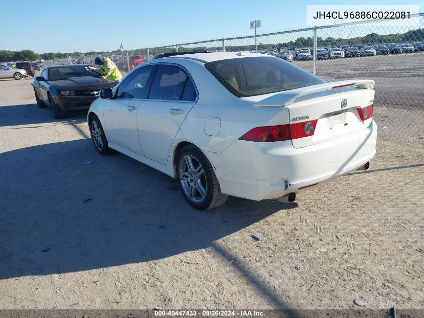 2006 Acura Tsx VIN: JH4CL96886C022081 Lot: 40447433