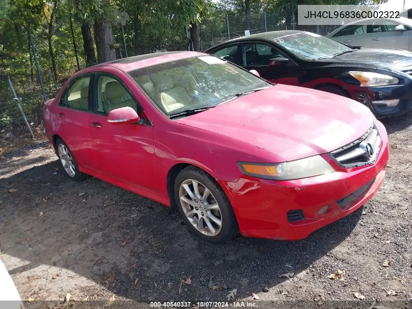 2006 Acura Tsx VIN: JH4CL96836C002322 Lot: 40540337