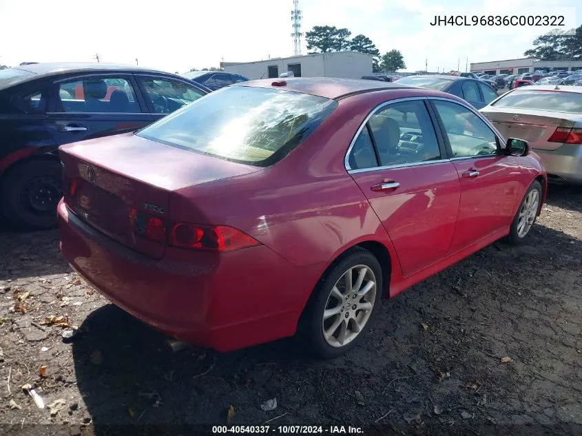 2006 Acura Tsx VIN: JH4CL96836C002322 Lot: 40540337