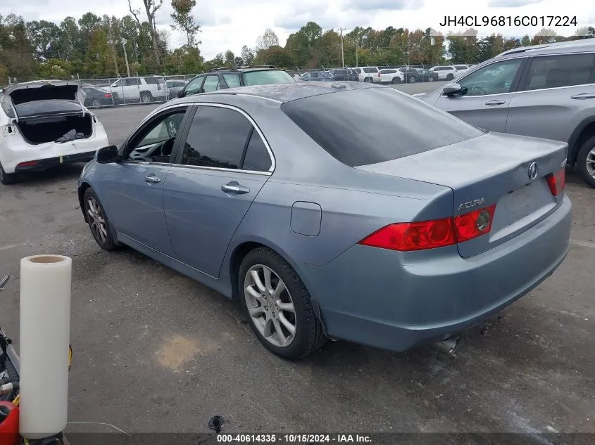 2006 Acura Tsx VIN: JH4CL96816C017224 Lot: 40614335