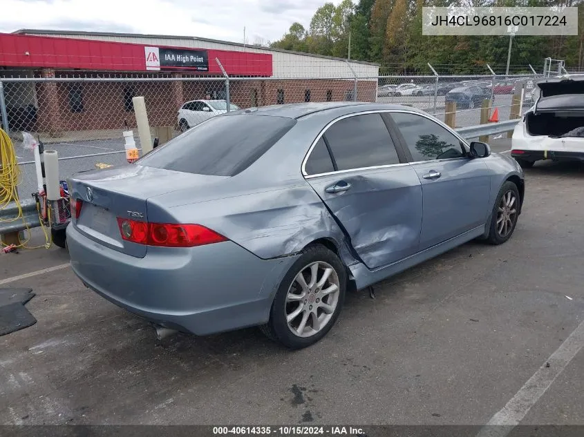 2006 Acura Tsx VIN: JH4CL96816C017224 Lot: 40614335