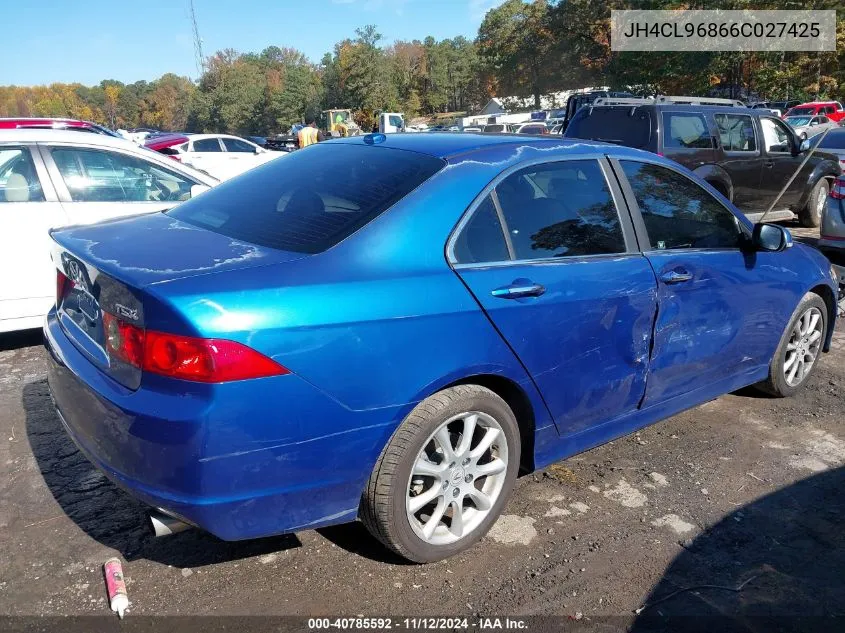 2006 Acura Tsx VIN: JH4CL96866C027425 Lot: 40785592