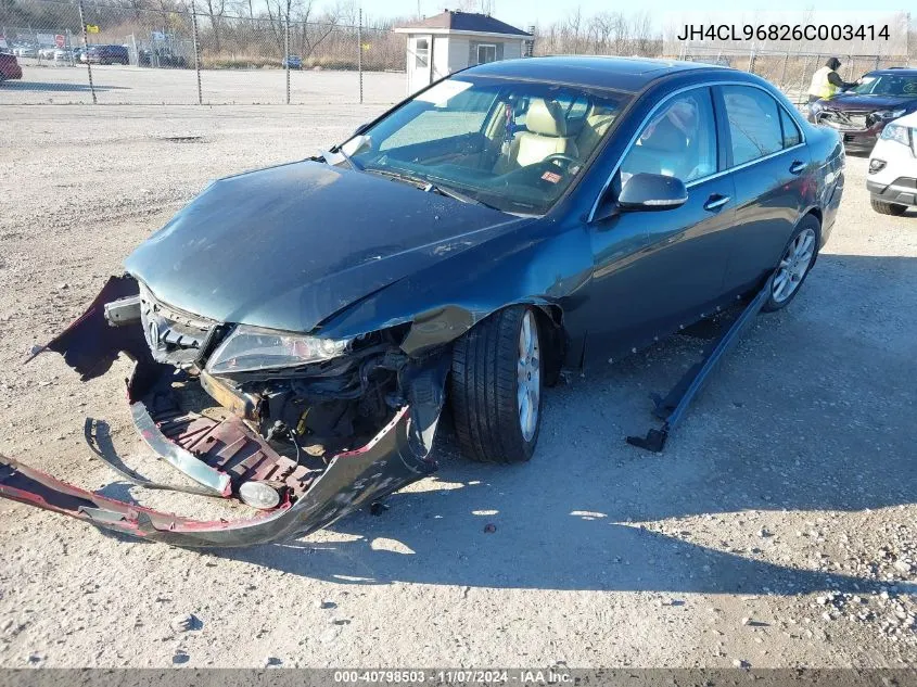 2006 Acura Tsx VIN: JH4CL96826C003414 Lot: 40798503