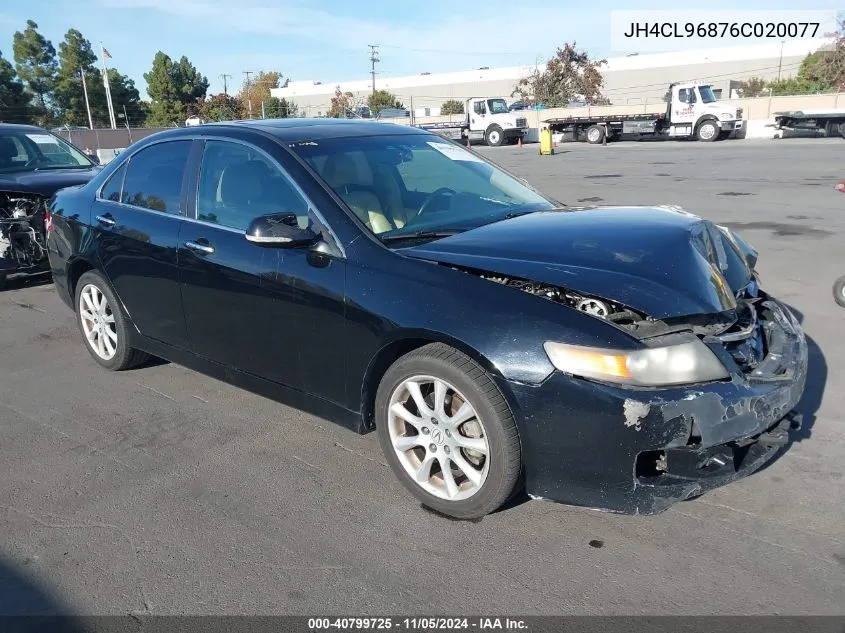 2006 Acura Tsx VIN: JH4CL96876C020077 Lot: 40799725