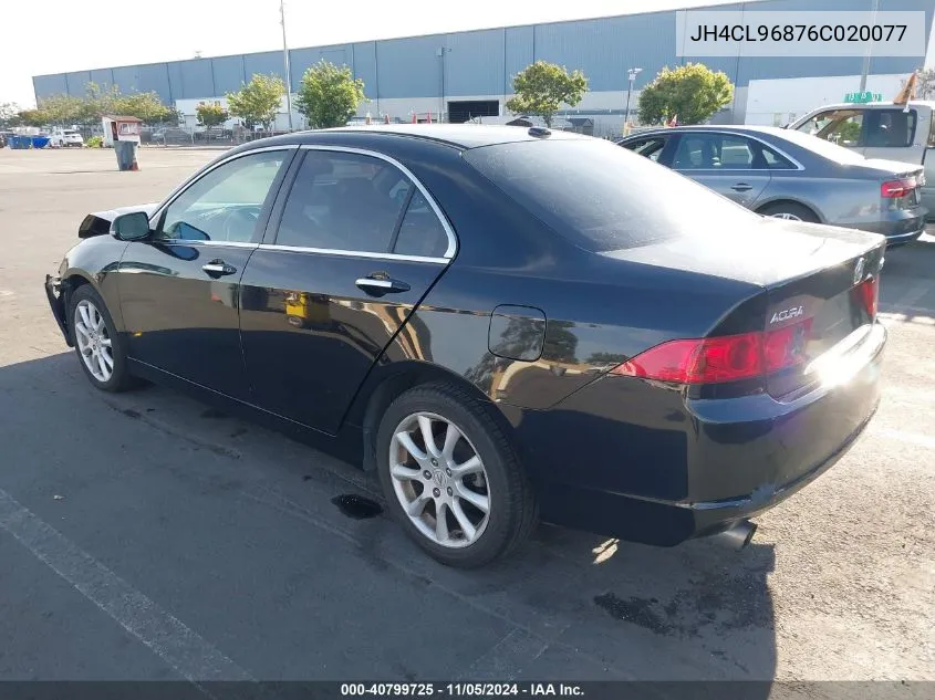 2006 Acura Tsx VIN: JH4CL96876C020077 Lot: 40799725