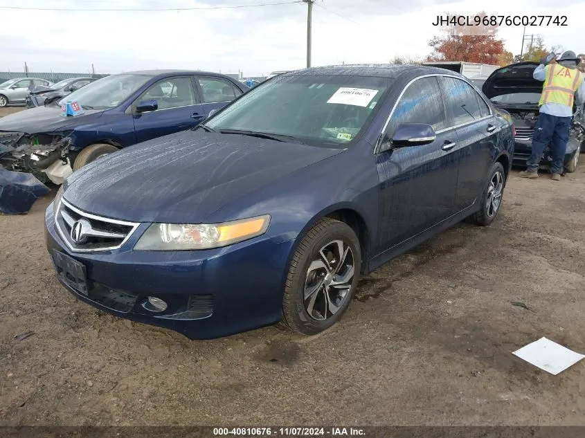 2006 Acura Tsx VIN: JH4CL96876C027742 Lot: 40810676