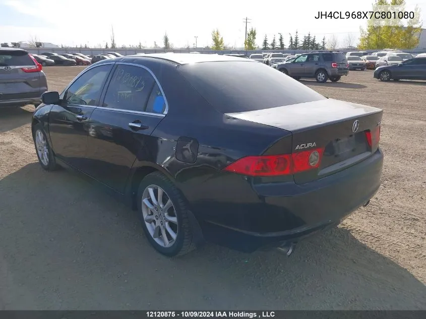 2007 Acura Tsx VIN: JH4CL968X7C801080 Lot: 12120875