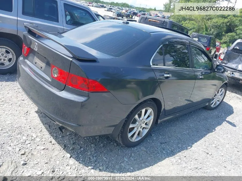 2007 Acura Tsx VIN: JH4CL96827C022286 Lot: 39979911