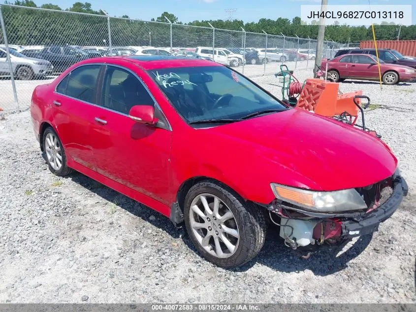 2007 Acura Tsx VIN: JH4CL96827C013118 Lot: 40072583