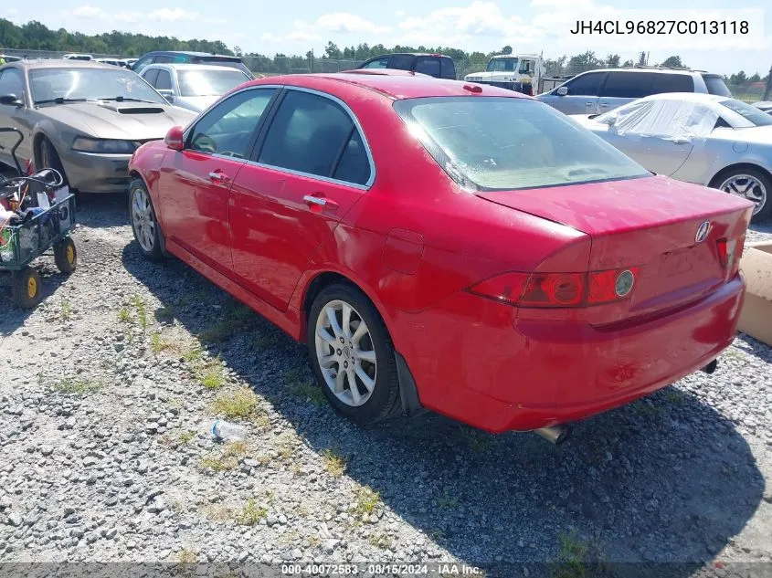 2007 Acura Tsx VIN: JH4CL96827C013118 Lot: 40072583