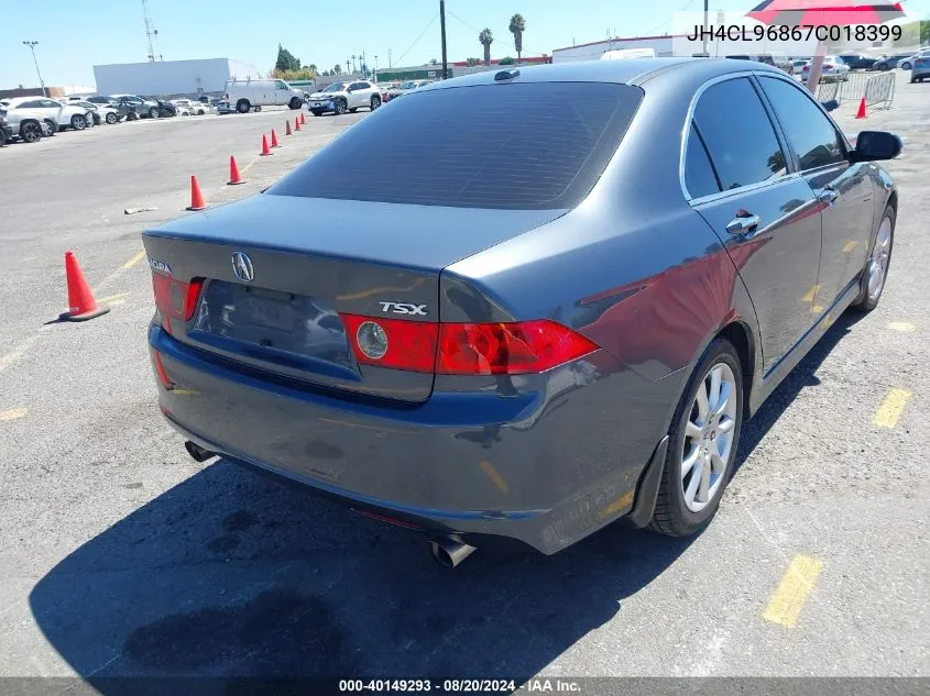 2007 Acura Tsx VIN: JH4CL96867C018399 Lot: 40149293