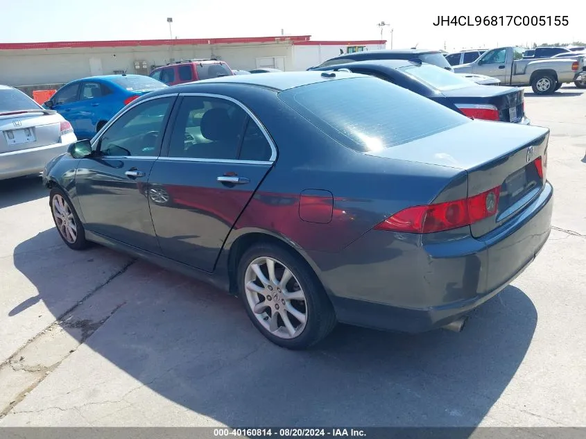 2007 Acura Tsx VIN: JH4CL96817C005155 Lot: 40160814