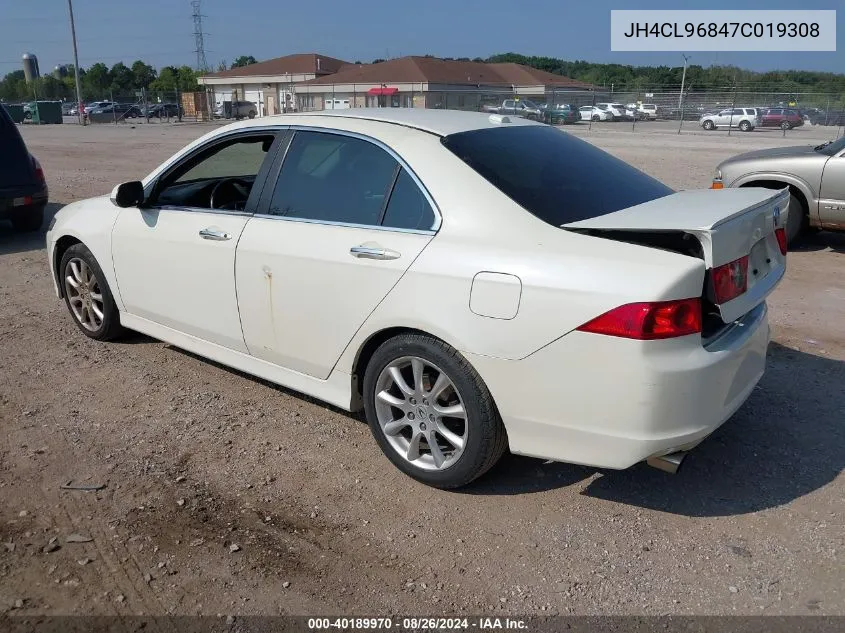 2007 Acura Tsx VIN: JH4CL96847C019308 Lot: 40189970