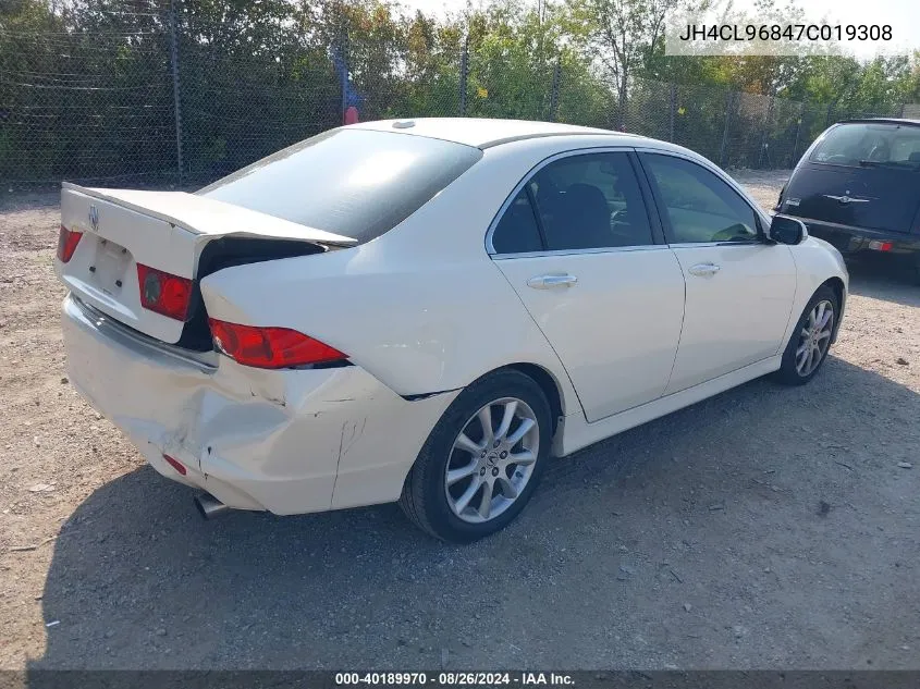 2007 Acura Tsx VIN: JH4CL96847C019308 Lot: 40189970