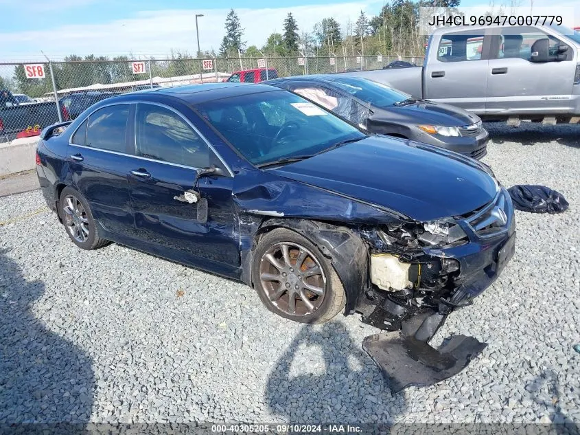 2007 Acura Tsx VIN: JH4CL96947C007779 Lot: 40305205