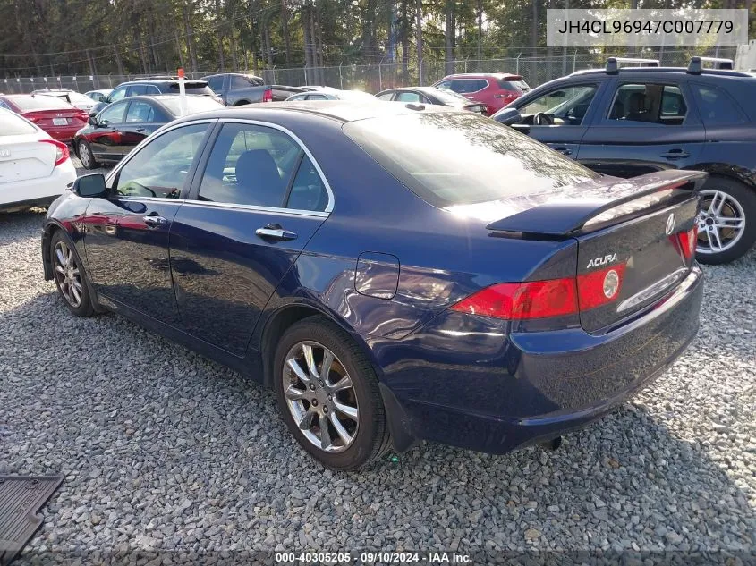 2007 Acura Tsx VIN: JH4CL96947C007779 Lot: 40305205