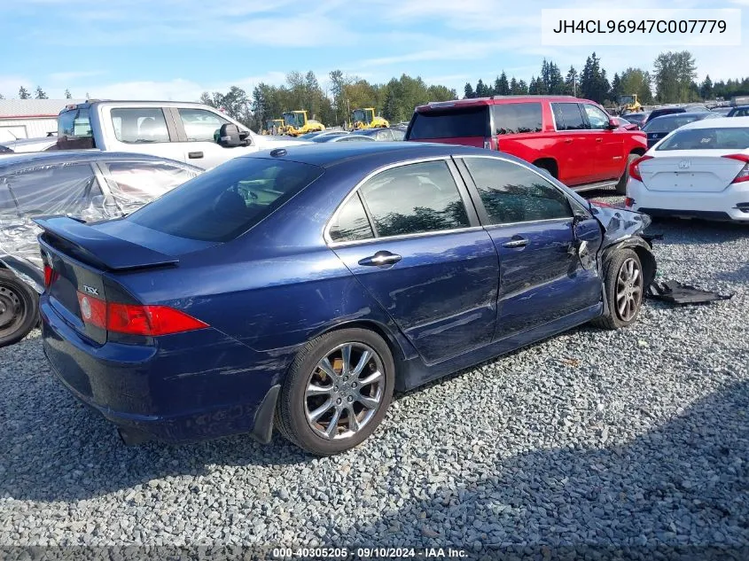 2007 Acura Tsx VIN: JH4CL96947C007779 Lot: 40305205