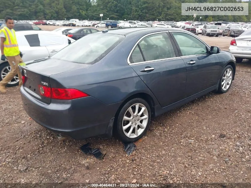 2007 Acura Tsx VIN: JH4CL96827C002653 Lot: 40464431