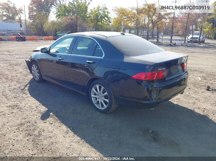 2007 Acura Tsx VIN: JH4CL96887C003919 Lot: 40647917