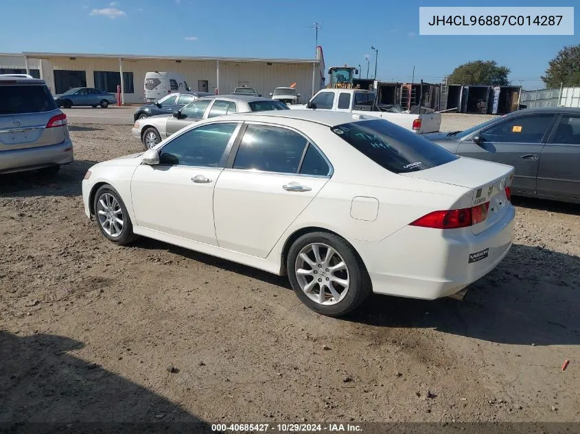 2007 Acura Tsx VIN: JH4CL96887C014287 Lot: 40685427