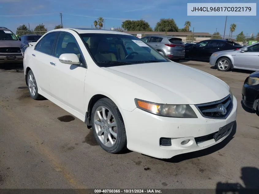 2007 Acura Tsx VIN: JH4CL96817C022179 Lot: 40750365