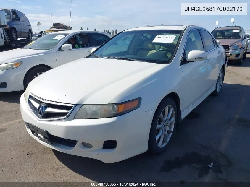 2007 Acura Tsx VIN: JH4CL96817C022179 Lot: 40750365