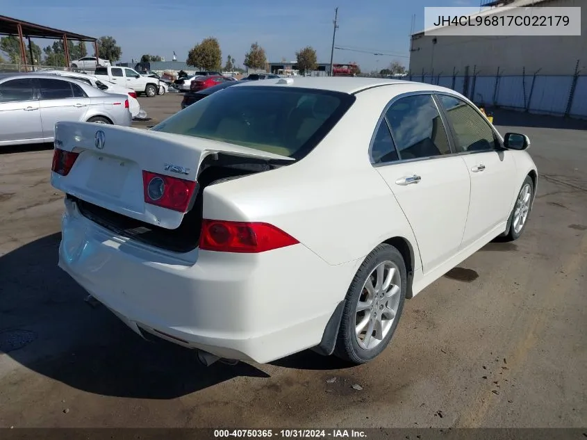 2007 Acura Tsx VIN: JH4CL96817C022179 Lot: 40750365