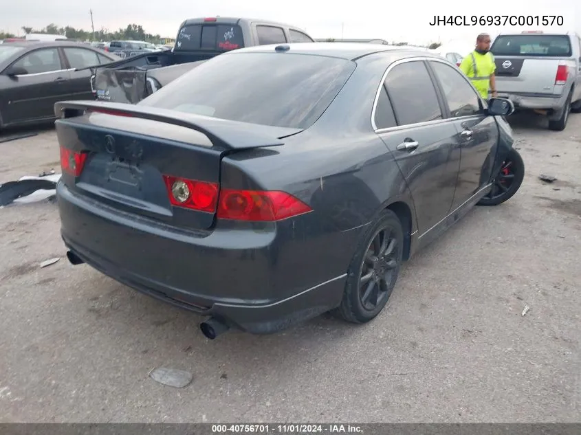 2007 Acura Tsx VIN: JH4CL96937C001570 Lot: 40756701