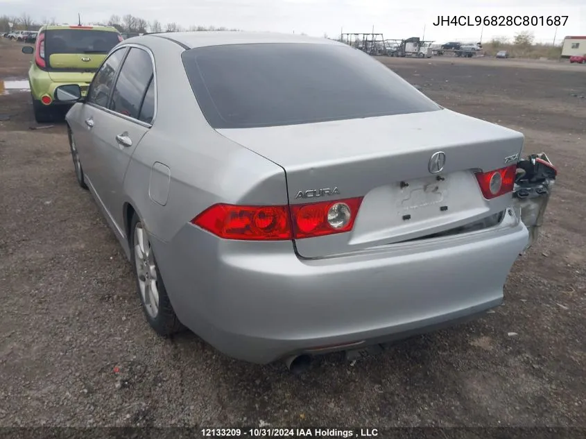 2008 Acura Tsx VIN: JH4CL96828C801687 Lot: 12133209