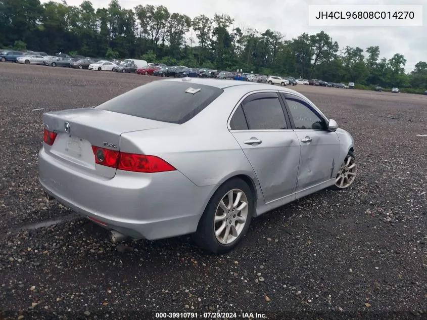 2008 Acura Tsx VIN: JH4CL96808C014270 Lot: 39910791