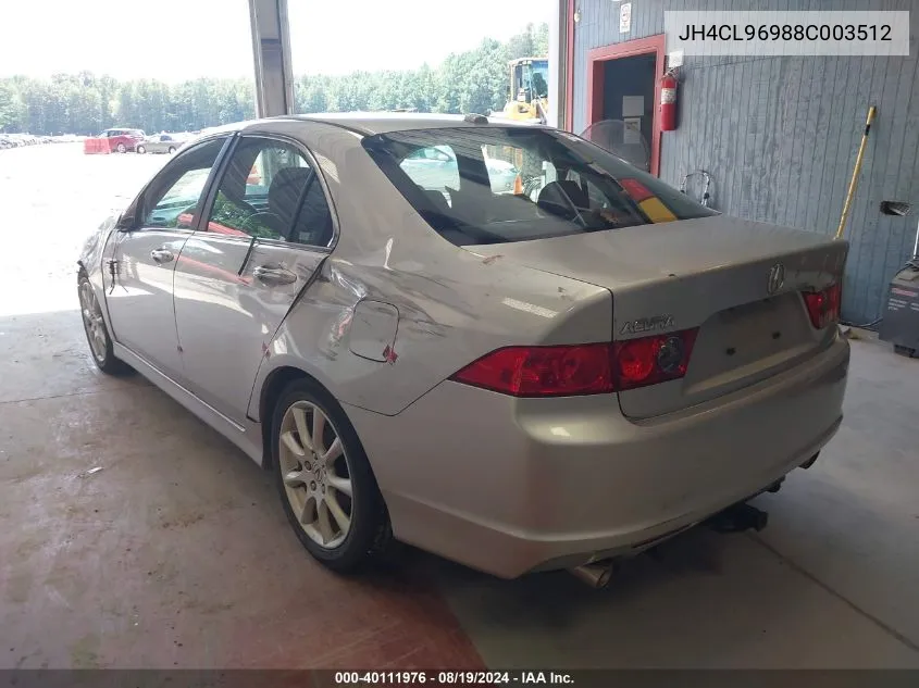 2008 Acura Tsx VIN: JH4CL96988C003512 Lot: 40111976