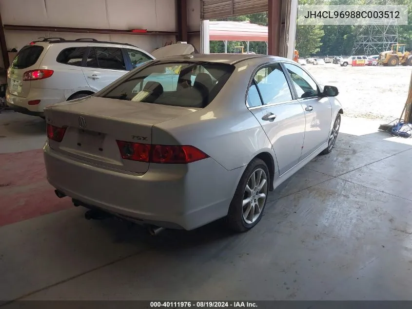 2008 Acura Tsx VIN: JH4CL96988C003512 Lot: 40111976