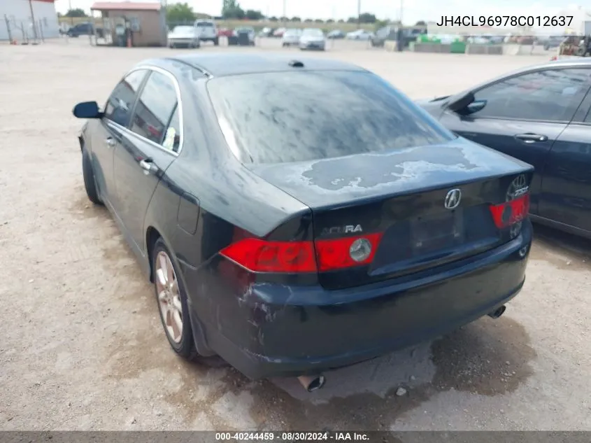 2008 Acura Tsx VIN: JH4CL96978C012637 Lot: 40244459