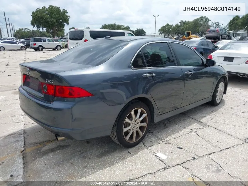 2008 Acura Tsx VIN: JH4CL96948C014149 Lot: 40342451