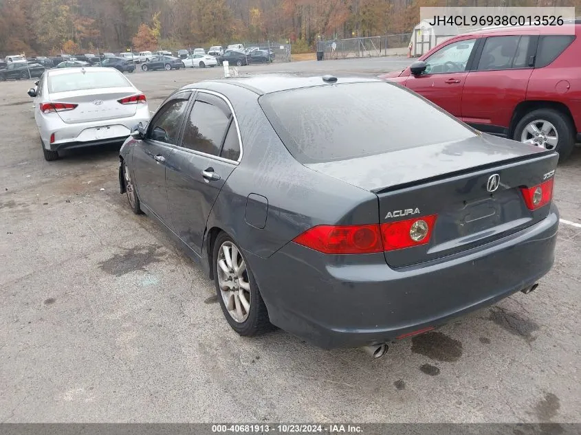 2008 Acura Tsx VIN: JH4CL96938C013526 Lot: 40681913