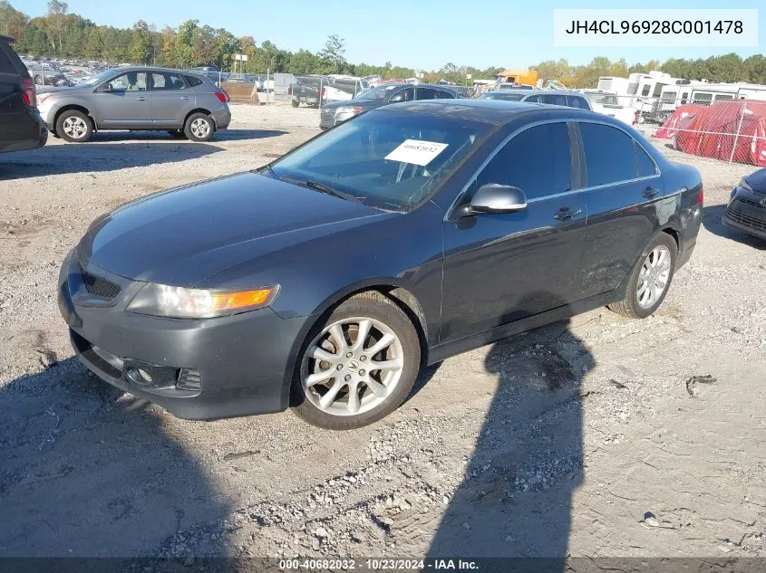 2008 Acura Tsx VIN: JH4CL96928C001478 Lot: 40682032