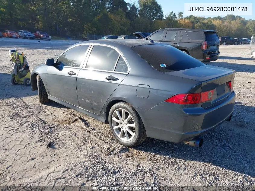 2008 Acura Tsx VIN: JH4CL96928C001478 Lot: 40682032