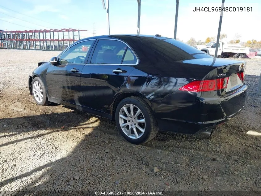 2008 Acura Tsx VIN: JH4CL96848C019181 Lot: 40685323