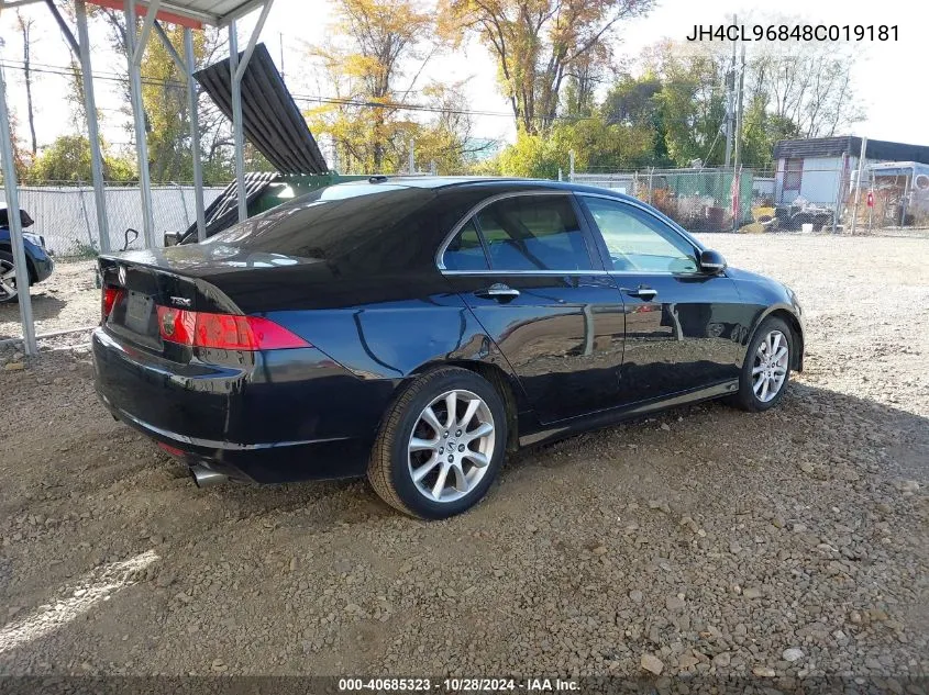 2008 Acura Tsx VIN: JH4CL96848C019181 Lot: 40685323