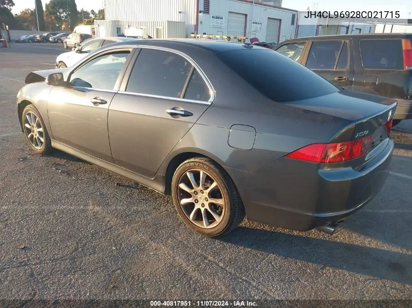 2008 Acura Tsx VIN: JH4CL96928C021715 Lot: 40817951