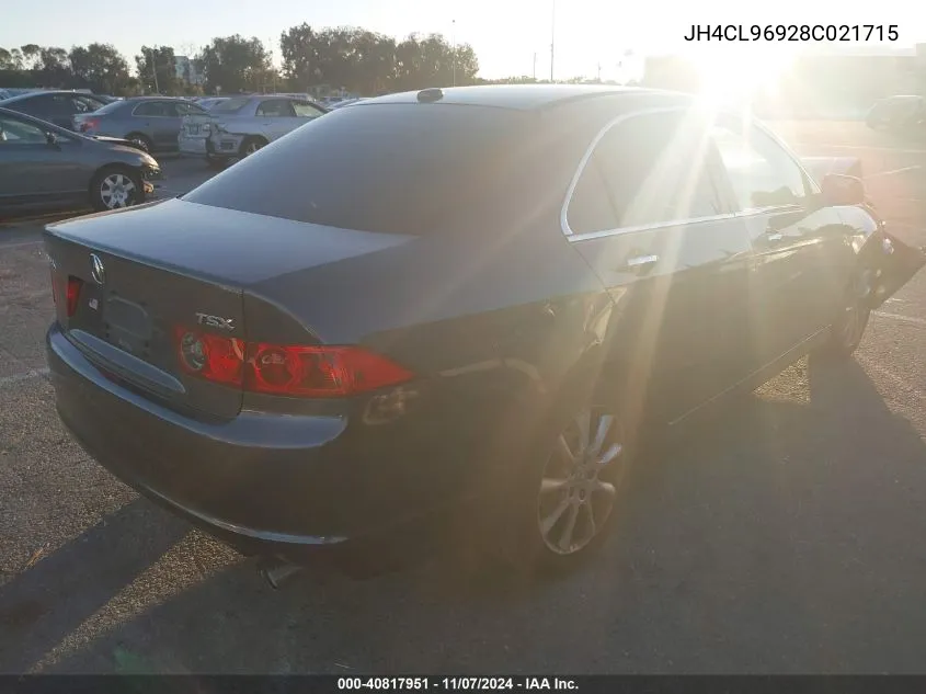 2008 Acura Tsx VIN: JH4CL96928C021715 Lot: 40817951